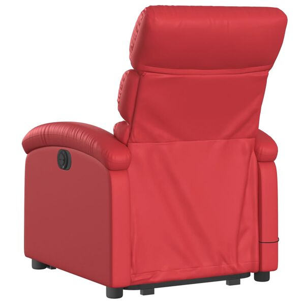 vidaXL Massagesessel mit Aufstehhilfe Elektrisch Rot Kunstleder