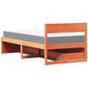 vidaXL Bett mit Schubladen und Matratze Wachsbraun 100x200 Massivholz