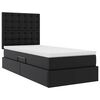 vidaXL Bett mit Stauraum und LED Schwarz 90 x 200 cm Kunstleder