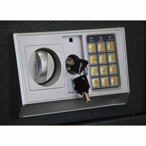 vidaXL Digitaler Safe mit Schloss Dunkelgrau 31 x 20 x 20 cm Stahl