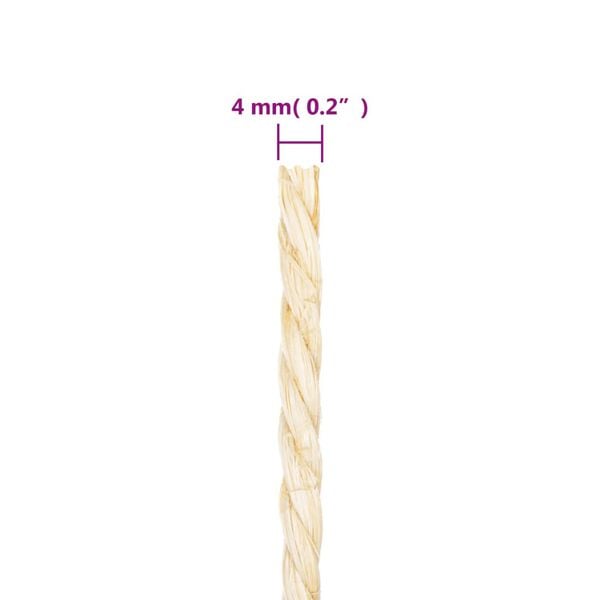 vidaXL Seil 100% Sisal 4 mm 500 m