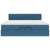 vidaXL Ottoman-Bett mit Matratze & LEDs Dunkelblau 160x200 cm Samt