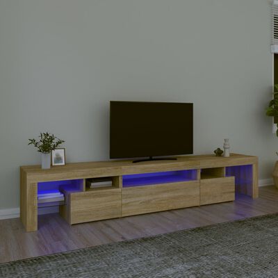 vidaXL TV-Schrank mit LED-Leuchten Sonoma-Eiche 215x36,5x40 cm