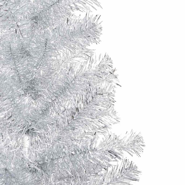 vidaXL Künstlicher Weihnachtsbaum Beleuchtung & Kugeln Silber 210 cm