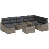 vidaXL Sofa Set mit Kissen mit Speicher 9 pcs Grau Poly-Rattan