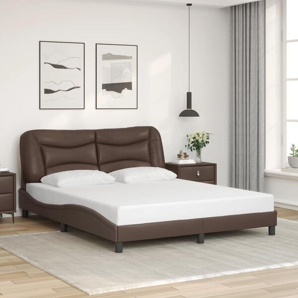 vidaXL Bettgestell ohne Matratze "Hvar" Braun 160x200 cm Kunstleder