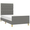 vidaXL Bettgestell ohne Matratze Dunkelgrau 90x190 cm Stoff
