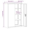 vidaXL Aktenschrank 90&times;40&times;140 cm Stahl Grau