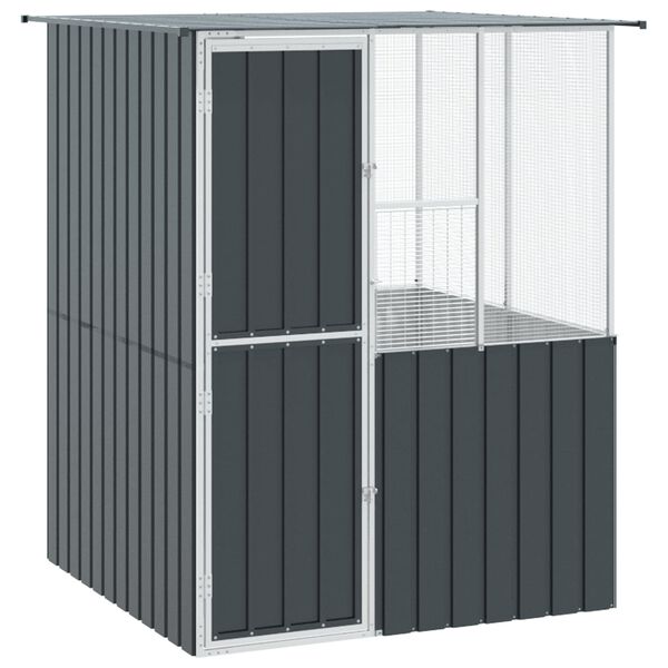vidaXL Vogelk&auml;fig Anthrazit 165 x 165 x 200 cm Verzinkter Stahl