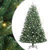 vidaXL K&uuml;nstlicher klappbarer Weihnachtsbaum mit 300 LEDs Gr&uuml;n 210 cm