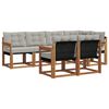 vidaXL Outdoor-Sofagarnitur mit Kissen 7 pcs Nat&uuml;rlich und Hellgrau