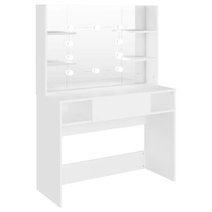 vidaXL Schminktisch mit LED-Beleuchtung 100x40x135 cm MDF Wei&szlig;