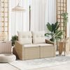 vidaXL Garten-Sofa mit Kissen 123 x 62 x 69 cm Poly-Rattan