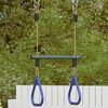 vidaXL Trapezstange mit Turnringen f&uuml;r Kinder Blau Dunkelgr&uuml;n Stahl