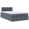 vidaXL Ottoman-Bett mit Matratze & LEDs Dunkelgrau 120x200 cm Samt