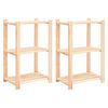 vidaXL Lagerregale 3 B&ouml;den 2 Stk. 60x38x90cm Massivholz Kiefer 150kg