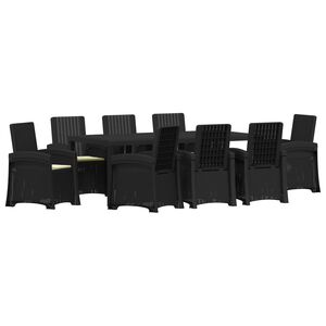 vidaXL Garten Essgruppe 9 stk. Anthrazit und Creme PP