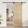 vidaXL Schiebet&uuml;r Braun 83 x 211 cm Massives Kiefernholz