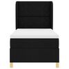 vidaXL Boxspringbett mit Matratze Dunkelgrau 90x190 cm Schwarz Stoff