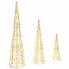 vidaXL Weihnachtsbaum 3 Stk. Warmwei&szlig; 20 x 20 x 80 cm PET 90 LEDs