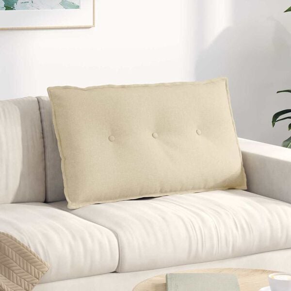 vidaXL R&uuml;ckenkissen Creme 80 x 19 x 50 cm Stoff