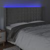 vidaXL LED Kopfteil Hellgrau 163x16x118/128 cm Samt