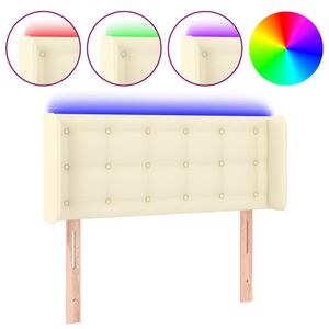 vidaXL LED Kopfteil Creme 83x16x78/88 cm Kunstleder