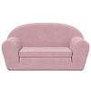 vidaXL 2-Sitzer Kindersofa mit Schlaffunktion Rosa Weicher Pl&uuml;sch