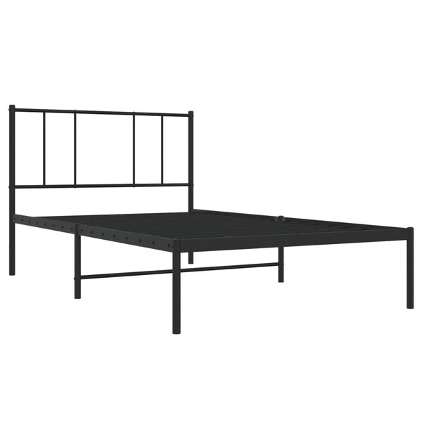 vidaXL Bettgestell mit Kopfteil Metall Schwarz 80x200 cm