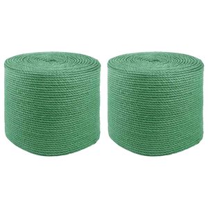 vidaXL 2 stk. 2 mm Gr&uuml;n 100% Tossa Jute