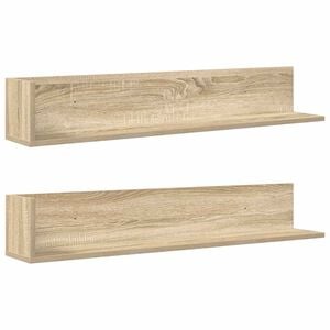 vidaXL Wandregale 2 Stk. Sonoma-Eiche 100x16,5x16,5 cm Holzwerkstoff