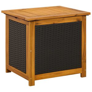 vidaXL Gartenlagerbox 88 L Massivholz Akazie 60 x 50 x 56 cm Schwarz