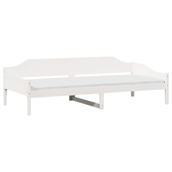 vidaXL Massivholzbett ohne Matratze Wei&szlig; 80x200 cm Kiefernholz