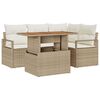 vidaXL Garten-Sofa-Set mit Speicher 5 pcs Beige Poly Rattan