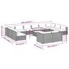 vidaXL 13-tlg. Garten-Lounge-Set mit Kissen Grau Poly Rattan