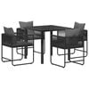 vidaXL Garten Essgruppe 5 pcs Schwarz und Anthrazit 80 x 80 x 73 cm