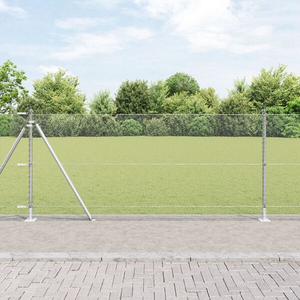 vidaXL Zaunpfosten Silber 50 x 1 m (13 mm Maschendraht) Stahl