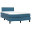 vidaXL Boxspringbett mit Matratze & LED Dunkelblau 120x220 cm Samt