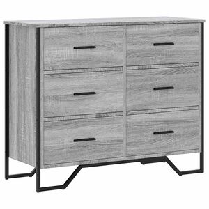 vidaXL Kommode Grau Sonoma 91x35,5x74,5 cm Holzwerkstoff