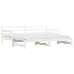vidaXL Tagesbett Ausziehbar Wei&szlig; 90x200 cm Massivholz Kiefer