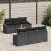 vidaXL Gartensofa-set mit Speicher 7 pcs Schwarz Poly-Rattan