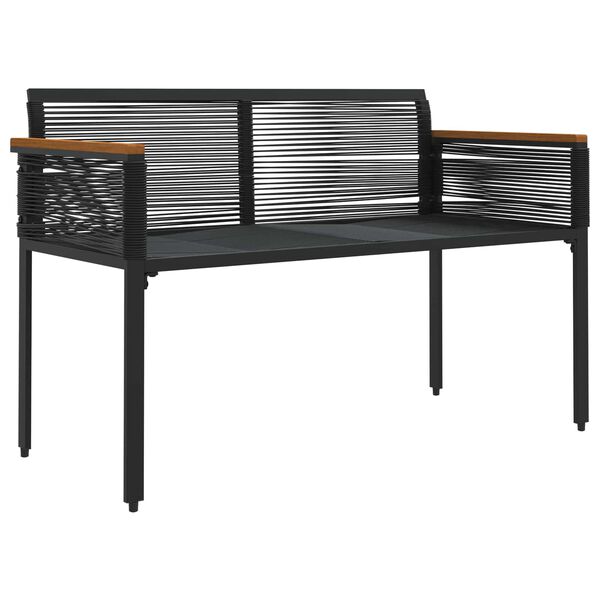 vidaXL Bank Outdoor Schwarz und Cremewei&szlig; 117 x 54 x 74,5 cm