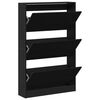 vidaXL Schuhschrank mit Regal Schwarz Eichen-Optik 80 x 21 x 125,5 cm
