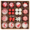 vidaXL Weihnachtskugel-Set 40 pcs Rot und Wei&szlig; Kunststoff