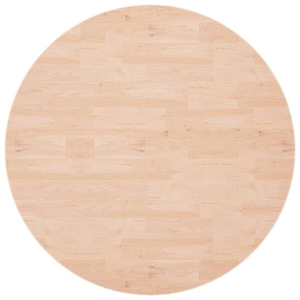 vidaXL Runde Tischplatte &Oslash;90x1,5 cm Unbehandeltes Massivholz Eiche