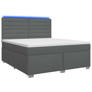 vidaXL Boxspringbett mit Matratze Dunkelgrau 140 x 200 cm Stoff