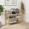 vidaXL Schuhregal mit Regal mit Speicher Natur 68 x 28 x 63 cm Bambus