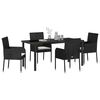 vidaXL Garten Essgruppe mit Kissen 5 pcs Schwarz Poly-Rattan