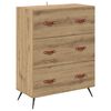 vidaXL Kommode 3-Schublade Artisan-Eiche 69,5 x 34 x 90 cm