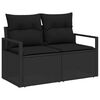 vidaXL Garten-Sofa-Set mit Kissen mit Speicher 6 pcs Schwarz